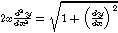 2xy'' = square root (1 + [y']^2)