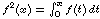 f^2(x) = integral_0^x f(t) dt